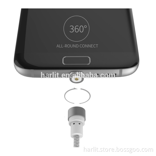 WSKEN 2 in 1 Durable Fabric Braided Magnetic Charge Cables With Round Detachable Connectot For iPhone and Android